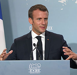 Emmanuel Macron, conférence de clôture du Sommet, 9 juin 2018, La Malbaie
