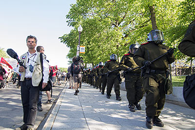 Manifestation du 9 juin à Québec, près du Parlement