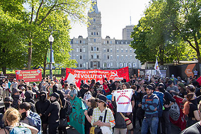 Manifestation du 9 juin à Québec, près du Parlement