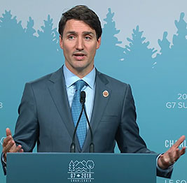 Justin Trudeau, conférence de clôture du Sommet, 9 juin 2018, La Malbaie